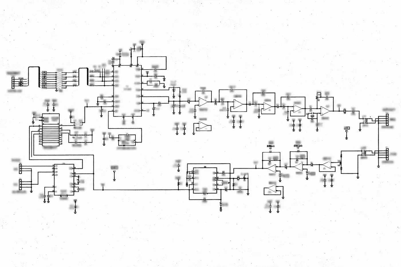 紙で保管されていた古い回路図の匿名化画像